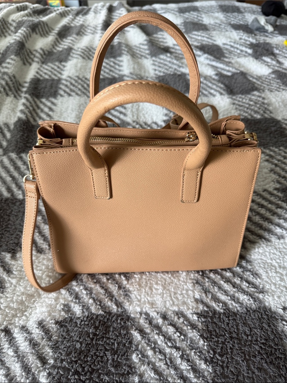 Classic Tan Women's Top-Handle Crossbody Tote - Picture 2 of 5